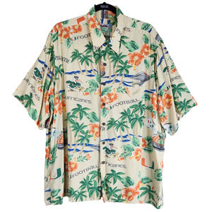 Reyn Spooner Mens Shirt Size XL Miami Hurricanes Florida Football Orange Bowl